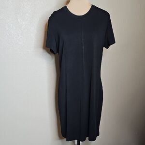 Vintage Bentley Arbuckle Medium Black Stretch‎ Crepe Classic T-Shirt Dress
